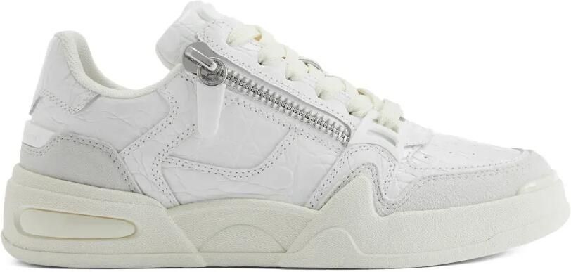 Giuseppe Zanotti Gz-ghost sneakers met krokodillenprint en rits aan de zijkant Wit