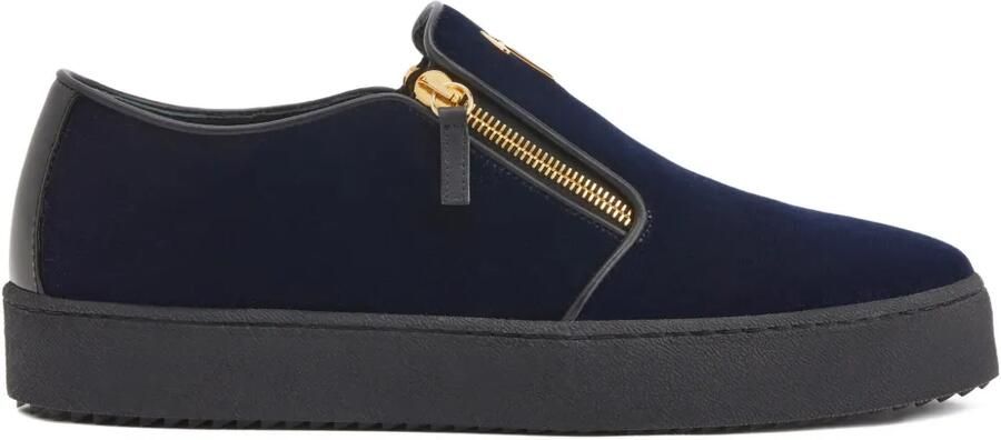 Giuseppe Zanotti Gz-kobe slip-on sneakers met rits en kenmerkende detail Blauw