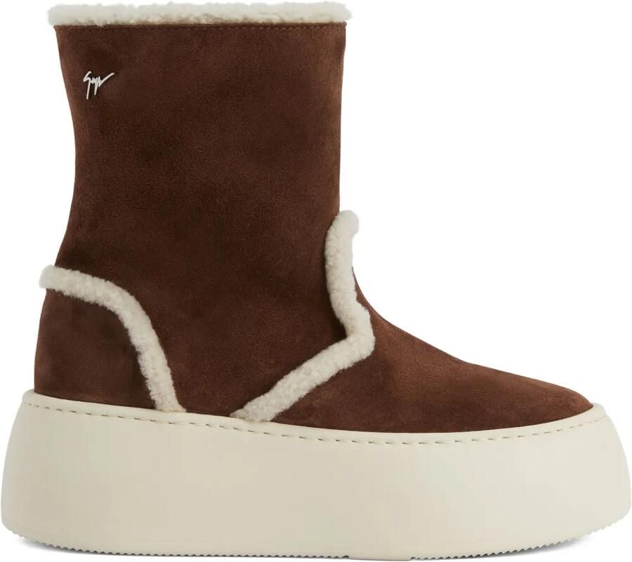 Giuseppe Zanotti Gz League lammy laarzen met plateauzool Bruin
