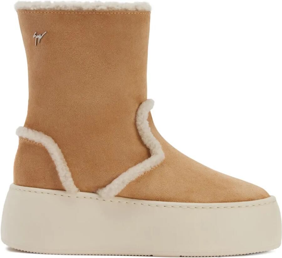 Giuseppe Zanotti Gz League lammy laarzen met plateauzool Bruin