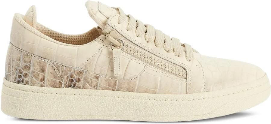 Giuseppe Zanotti GZ94 low-top sneakers met dubbele rits Beige