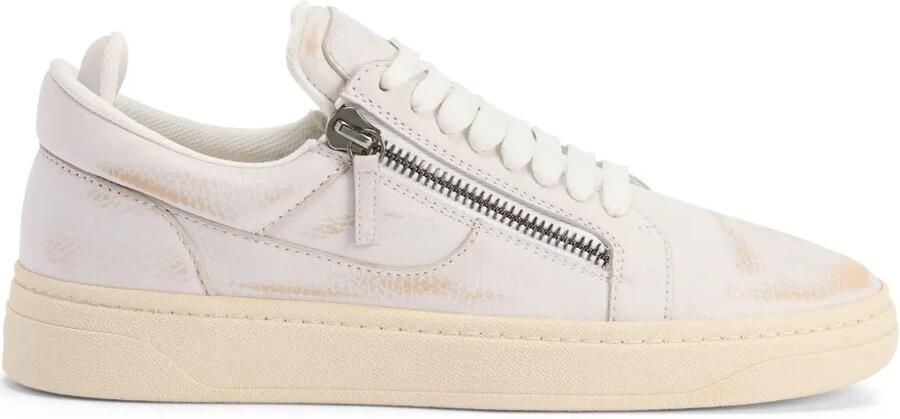 Giuseppe Zanotti GZ94 low-top sneakers met dubbele rits Wit