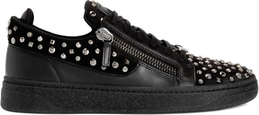Giuseppe Zanotti GZ94 sneakers met rits en studs Zwart