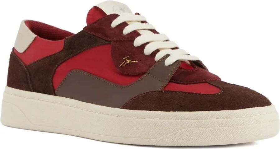 Giuseppe Zanotti GZ94 sneakers met suède vlakken Rood
