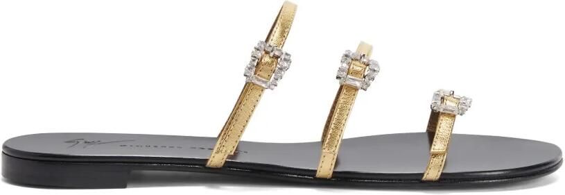 Giuseppe Zanotti Himari leren sandalen verfraaid met kristallen Goud - Foto 4