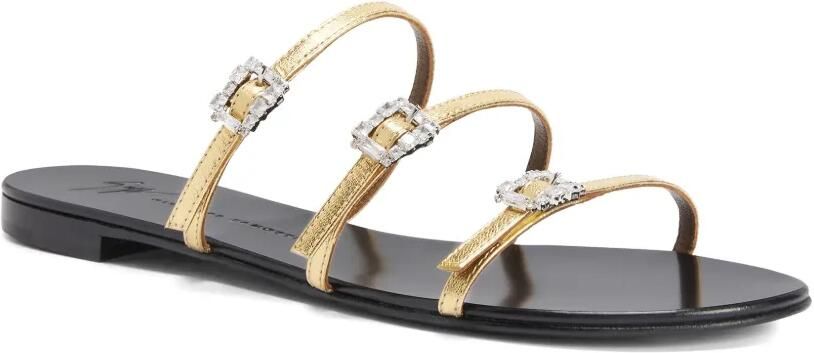 Giuseppe Zanotti Himari leren sandalen verfraaid met kristallen Goud - Foto 3
