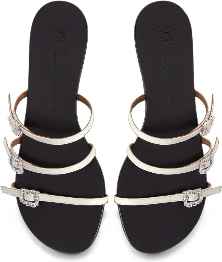Giuseppe Zanotti Himari leren sandalen verfraaid met kristallen Wit - Foto 2
