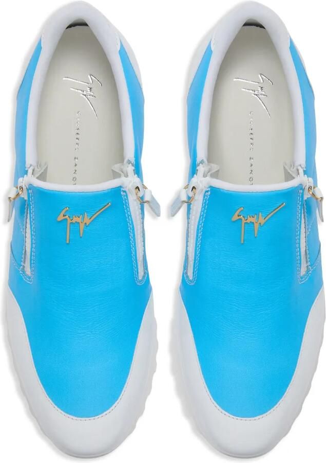 Giuseppe Zanotti Ilde Run low-top sneakers met dubbele rits Blauw - Foto 2