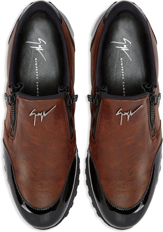 Giuseppe Zanotti Ilde Run low-top sneakers met dubbele rits Bruin - Foto 2