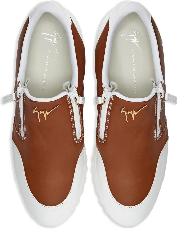 Giuseppe Zanotti Ilde Run low-top sneakers met dubbele rits Bruin - Foto 2