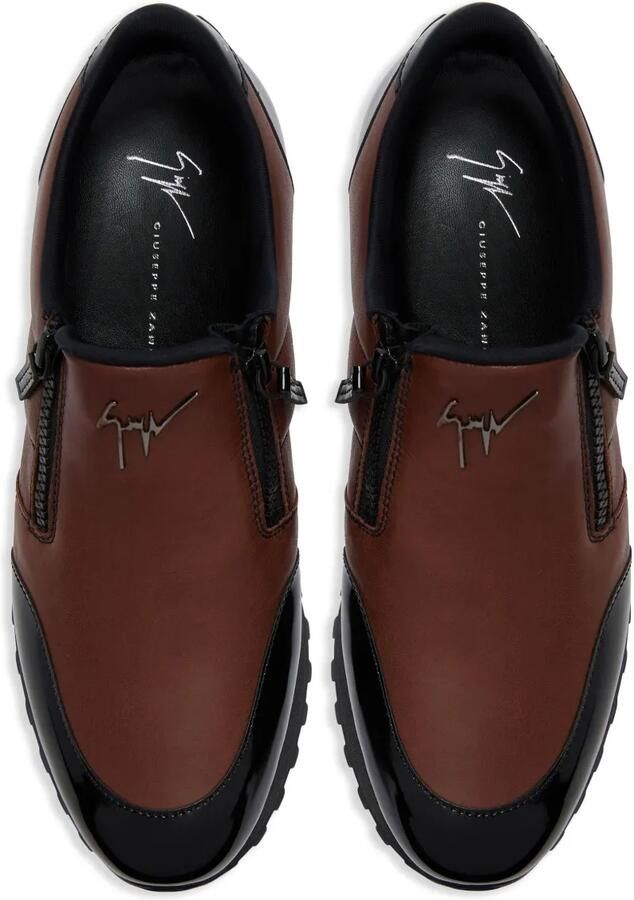 Giuseppe Zanotti Ilde Run low-top sneakers met dubbele rits Bruin - Foto 2