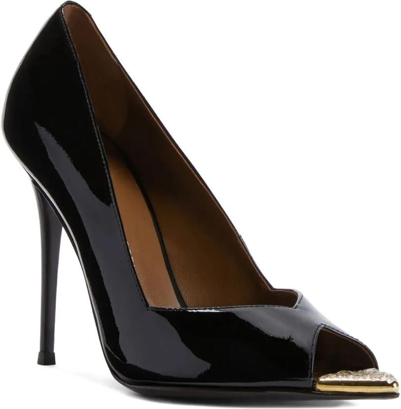 Giuseppe Zanotti Intriigo 105 pumps met open neus en kristallen Zwart