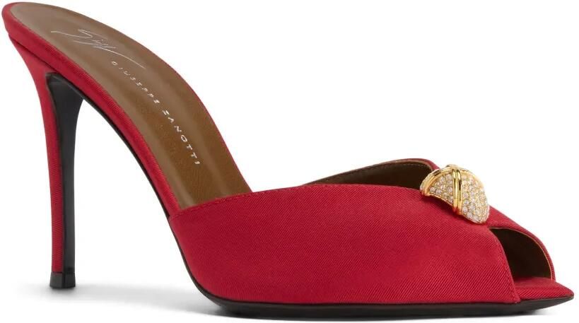 Giuseppe Zanotti Intriigo Cocktail 90 sandalen met geometrische broche Rood