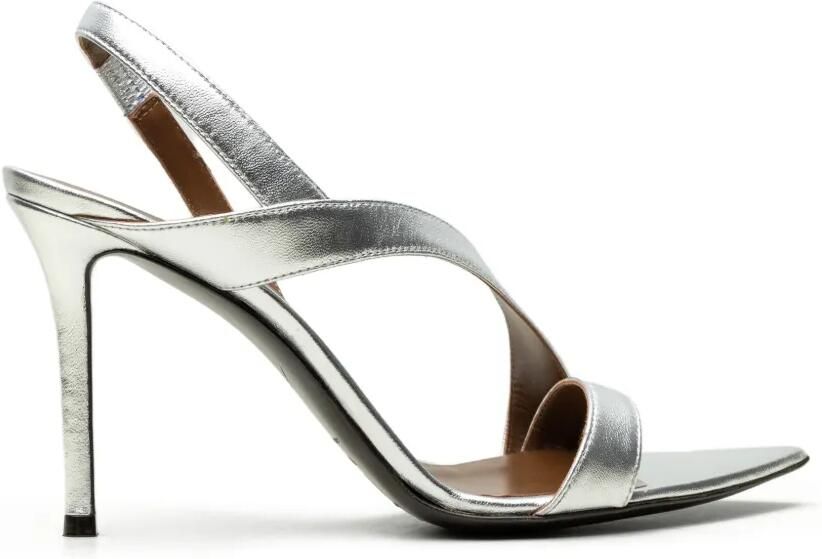 Giuseppe Zanotti Intriigo sandalen met metallic afwerking en gekruiste bandjes Zilver