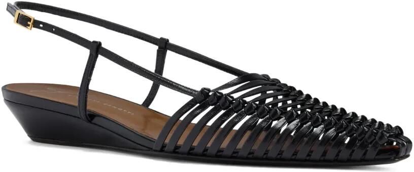 Giuseppe Zanotti Jane Ballerina gevlochten leren pumps Zwart - Foto 4