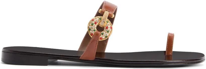 Giuseppe Zanotti Jaylen platte sandalen Bruin