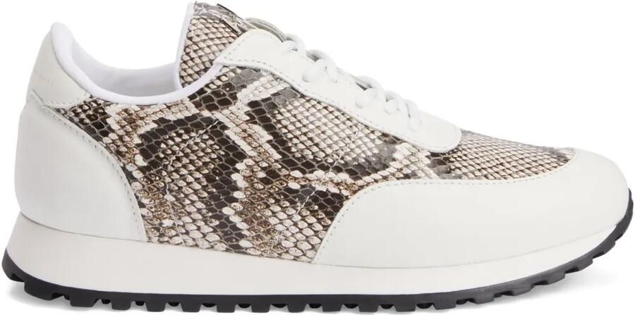 Giuseppe Zanotti Jim leren sneakers met slangenleer Beige