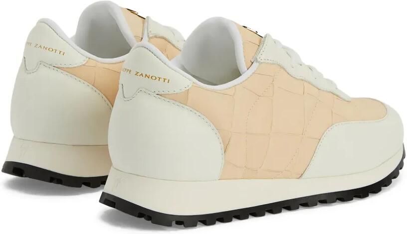 Giuseppe Zanotti Jimi leren sneakers met krokodillen-reliëf Beige - Foto 3