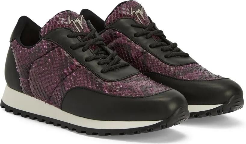 Giuseppe Zanotti Jimi leren sneakers met slangenleer-effect Zwart - Foto 4