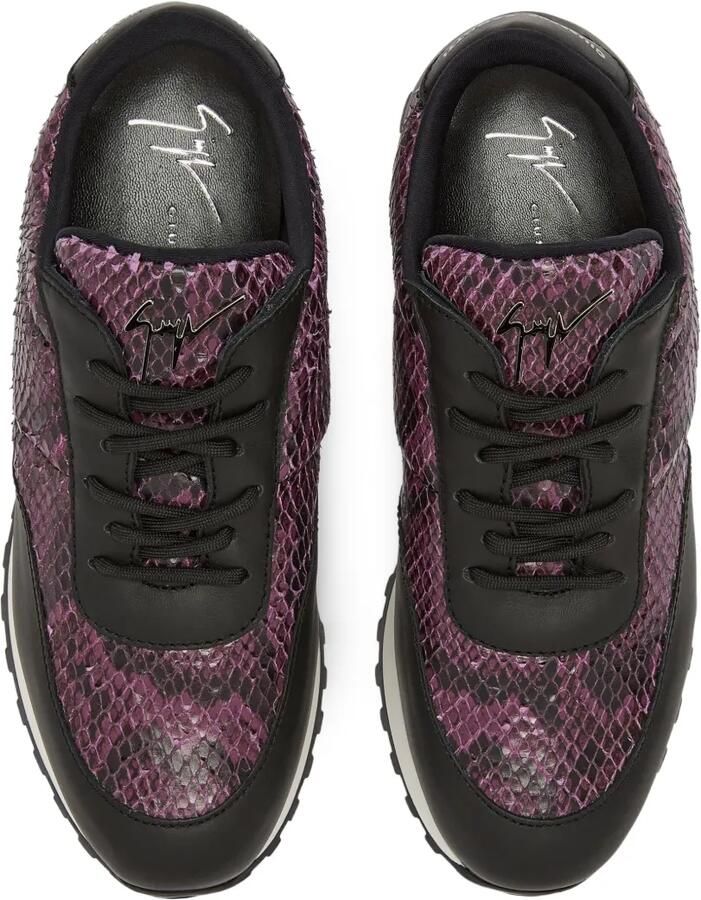 Giuseppe Zanotti Jimi leren sneakers met slangenleer-effect Zwart - Foto 2