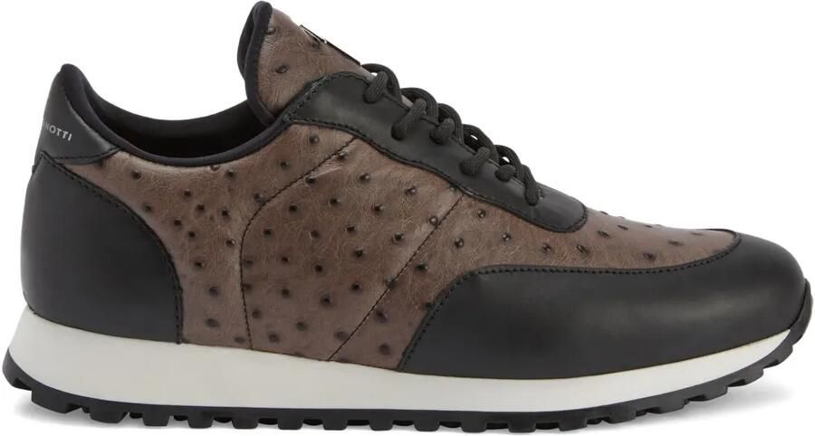 Giuseppe Zanotti Jimi sneakers van struisvogelleer Bruin