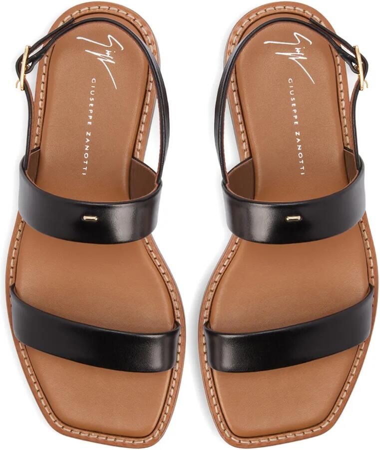 Giuseppe Zanotti Kalfsleren sandalen met bandjes Zwart - Foto 2