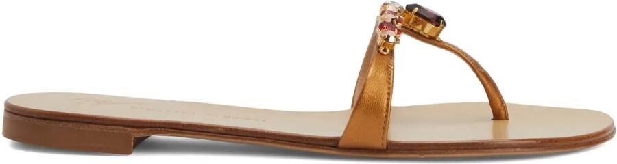 Giuseppe Zanotti Katisha leren sandalen Bruin