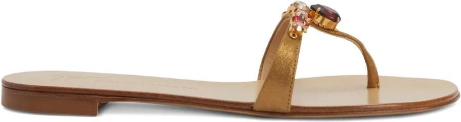 Giuseppe Zanotti Katisha verfraaide sandalen Bruin