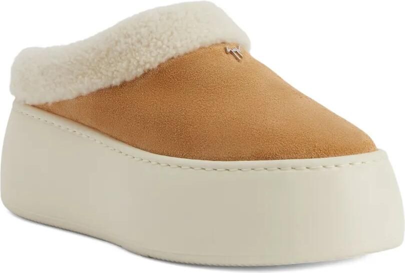 Giuseppe Zanotti Klompen van imitatielamswol met plateauzool Bruin - Foto 3