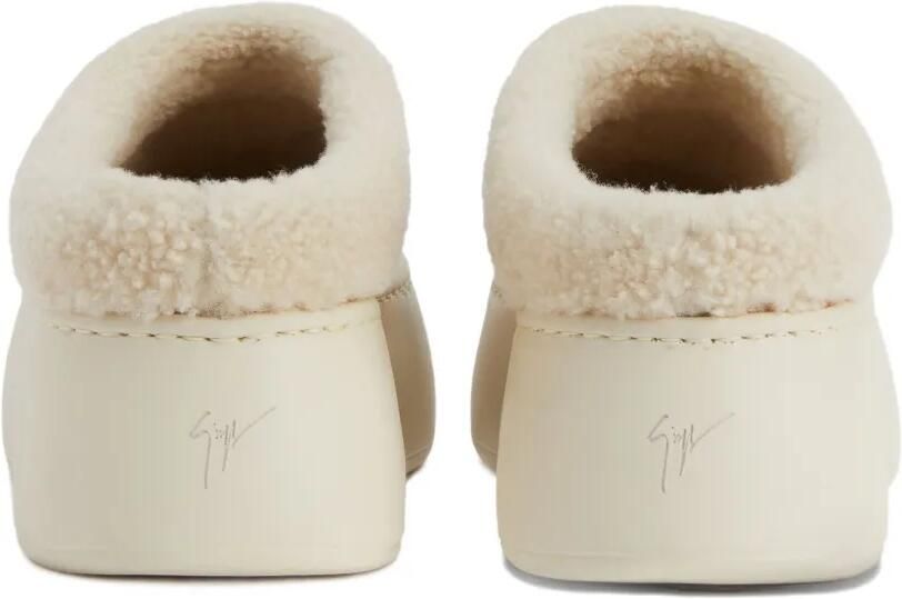 Giuseppe Zanotti Klompen van imitatielamswol met plateauzool Bruin - Foto 4