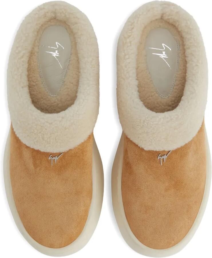 Giuseppe Zanotti Klompen van imitatielamswol met plateauzool Bruin - Foto 2