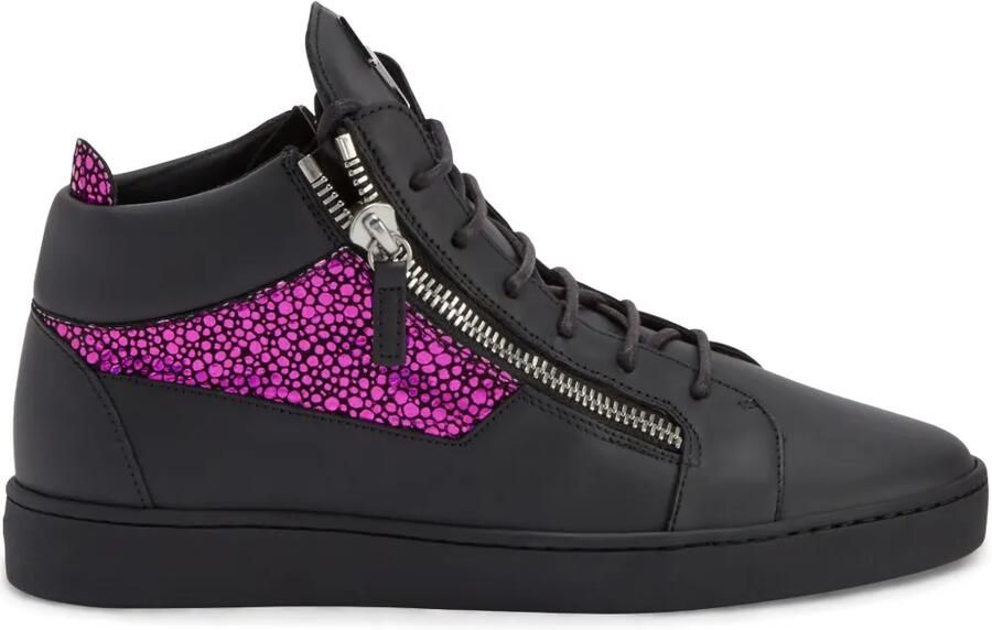 Giuseppe Zanotti Kriss leren mid-top sneakers Zwart