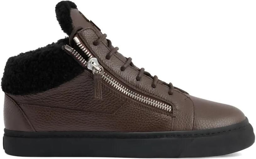 Giuseppe Zanotti Kriss leren sneakers met rits Bruin