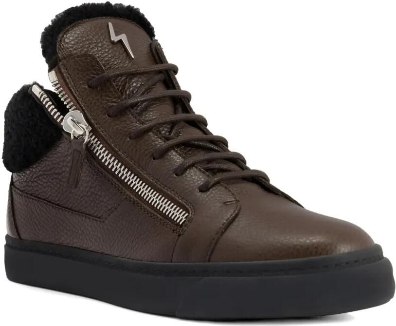Giuseppe Zanotti Kriss leren sneakers met rits Bruin - Foto 4