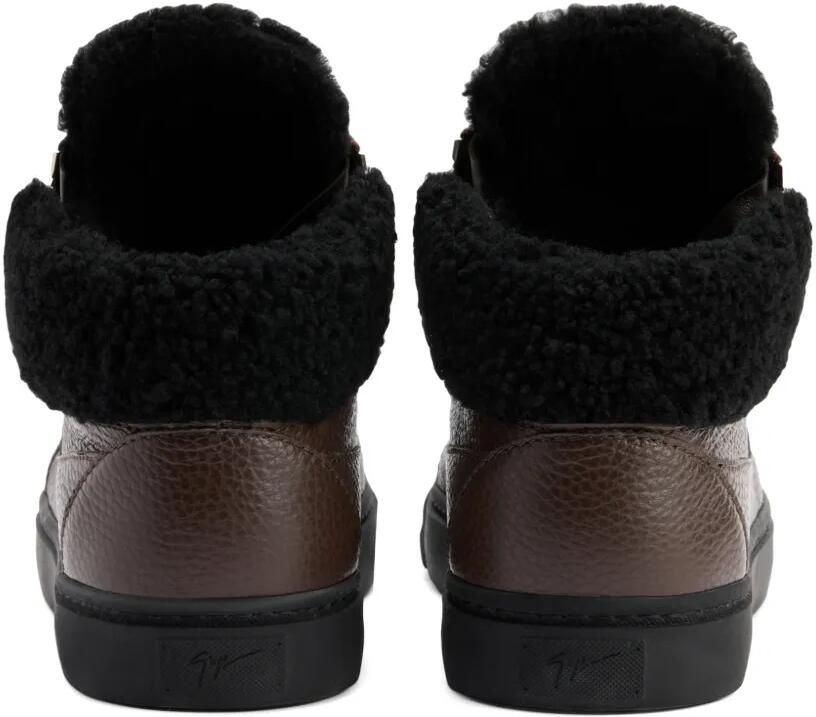 Giuseppe Zanotti Kriss leren sneakers met rits Bruin - Foto 3