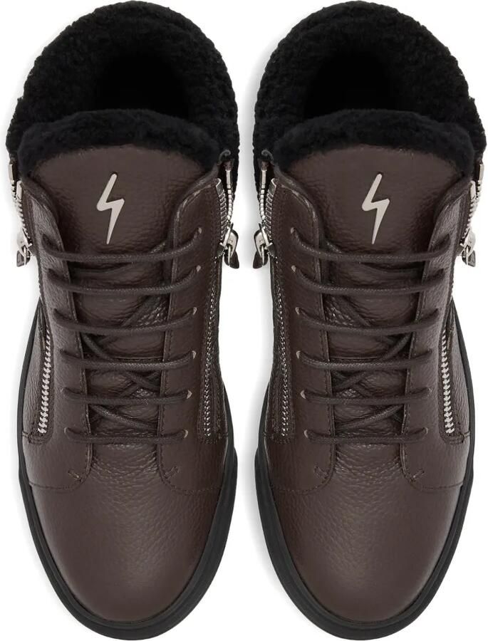Giuseppe Zanotti Kriss leren sneakers met rits Bruin - Foto 2
