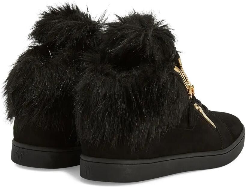 Giuseppe Zanotti Kriss sneakers met rits en bont Zwart - Foto 3