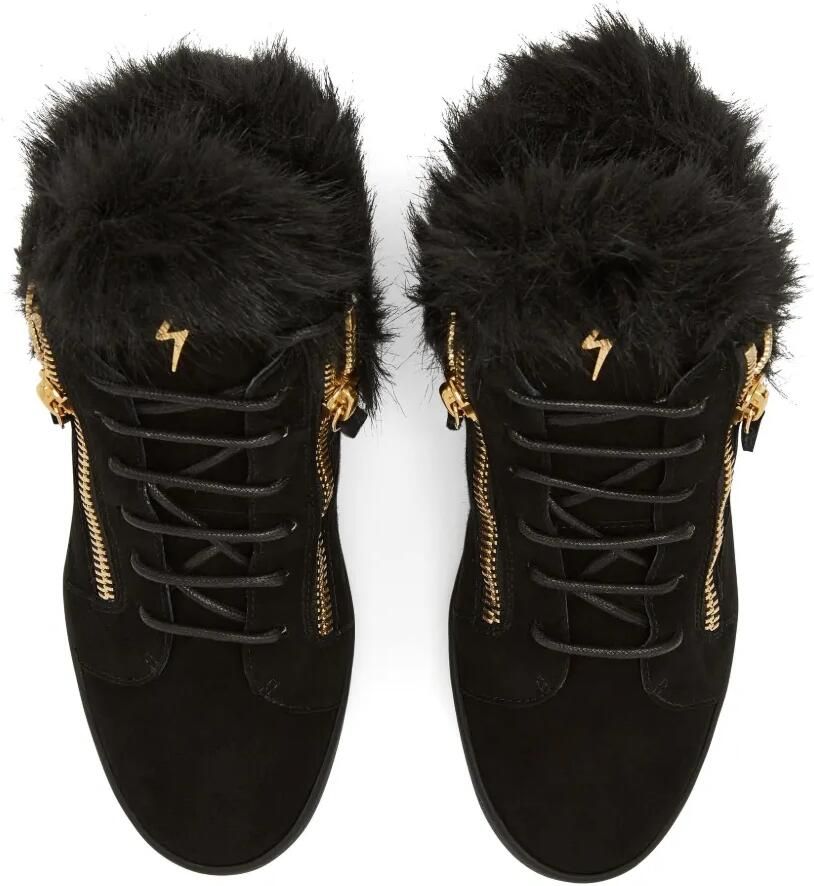 Giuseppe Zanotti Kriss sneakers met rits en bont Zwart - Foto 2