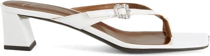 Giuseppe Zanotti Lakleren sandalen met kristallen gesp Wit - Foto 5