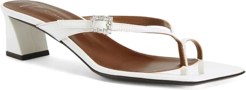 Giuseppe Zanotti Lakleren sandalen met kristallen gesp Wit - Foto 4