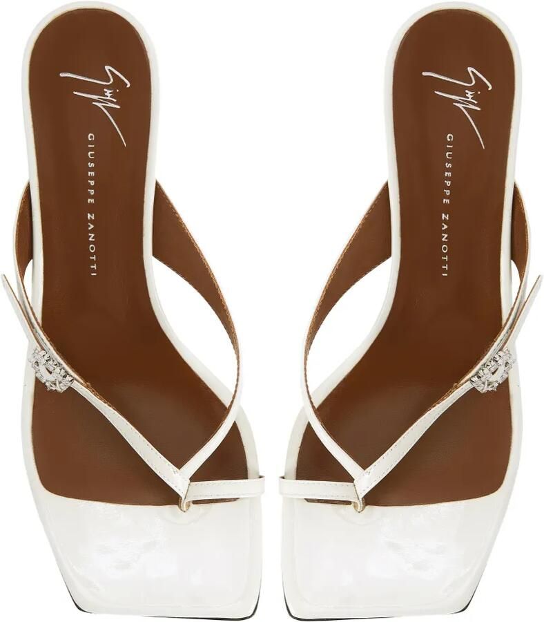 Giuseppe Zanotti Lakleren sandalen met kristallen gesp Wit - Foto 2