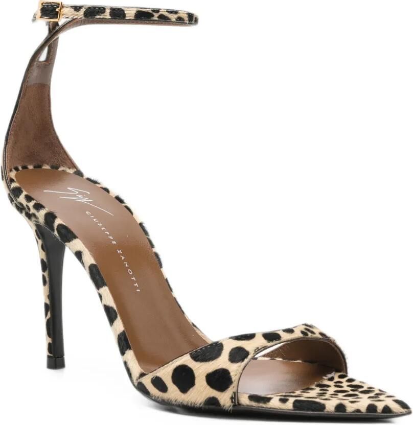 Giuseppe Zanotti Sandalen met luipaardprint en puntige neus Beige - Foto 3