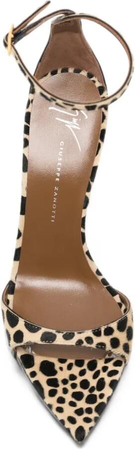 Giuseppe Zanotti Sandalen met luipaardprint en puntige neus Beige - Foto 4