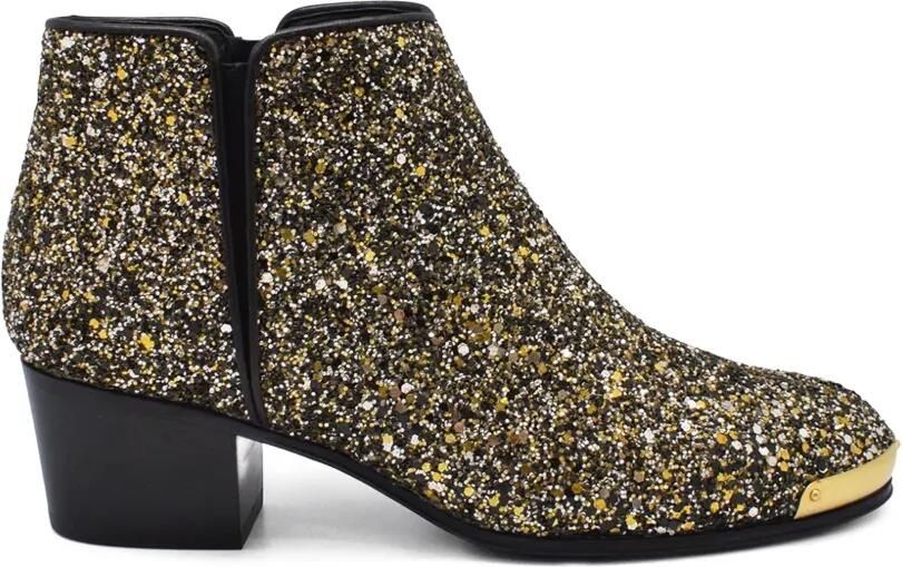 Giuseppe Zanotti Leren laarzen met glitter Zwart