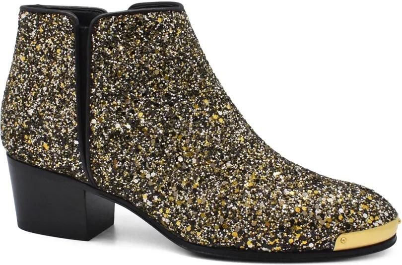 Giuseppe Zanotti Leren laarzen met glitter Zwart - Foto 3