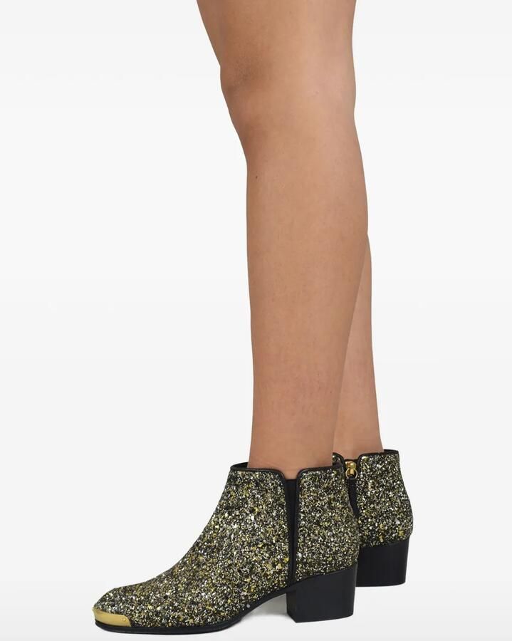 Giuseppe Zanotti Leren laarzen met glitter Zwart - Foto 2