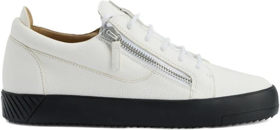 Giuseppe Zanotti Leren low-top sneakers met ritsdetail Wit