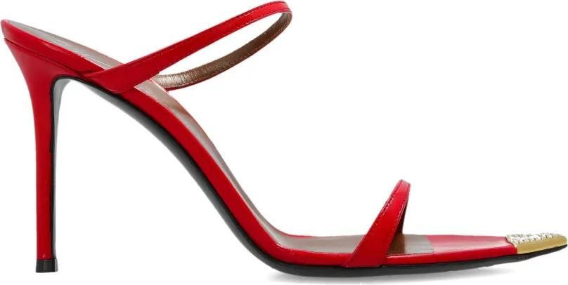 Giuseppe Zanotti Leren sandalen met metallic detail en bandje Rood