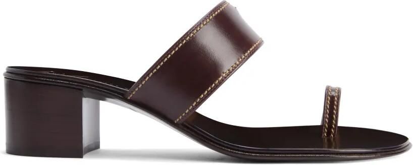 Giuseppe Zanotti Leren sandalen met stiksel Bruin