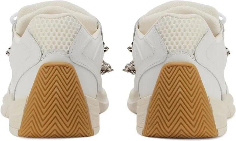 Giuseppe Zanotti Leren sneakers met ketting Wit